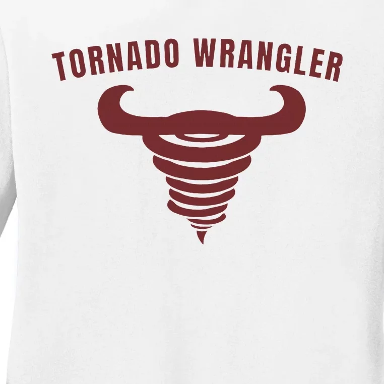 Tornado Wrangler Funny Design Ladies Long Sleeve Shirt