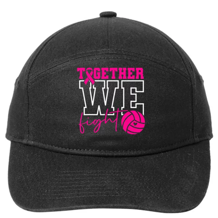 Together We Fight Breast Cancer Awareness Volleyball Lover 7-Panel Snapback Hat