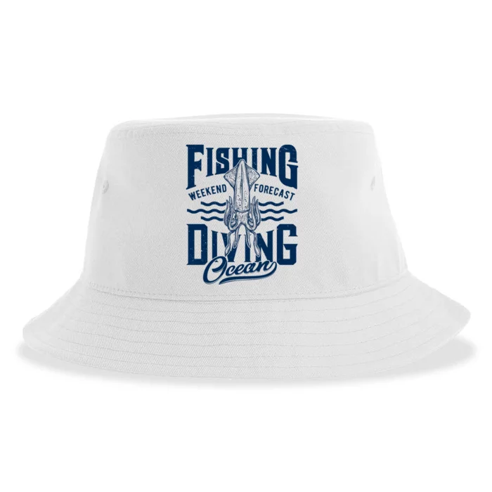 The Weekend Forecast Is Ocean Fishing And Diving Sustainable Bucket Hat