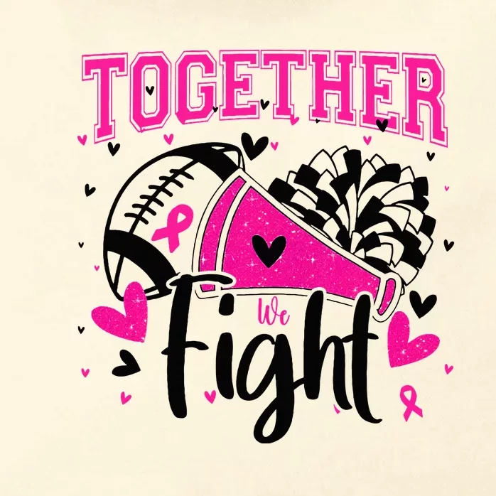 Together We Fight Breast Cancer Cheer Zip Tote Bag