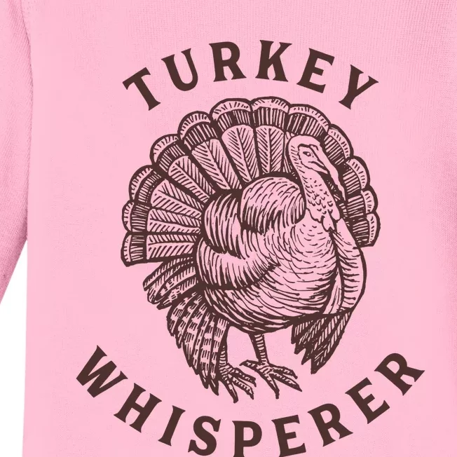 Turkey Whisperer Funny Turkey Lovers Farm Farming Gift Baby Long Sleeve Bodysuit