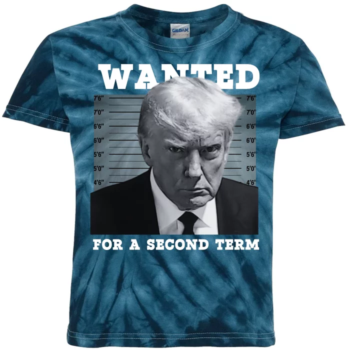 Trump Wanted For A Second Term Kids Tie-Dye T-Shirt