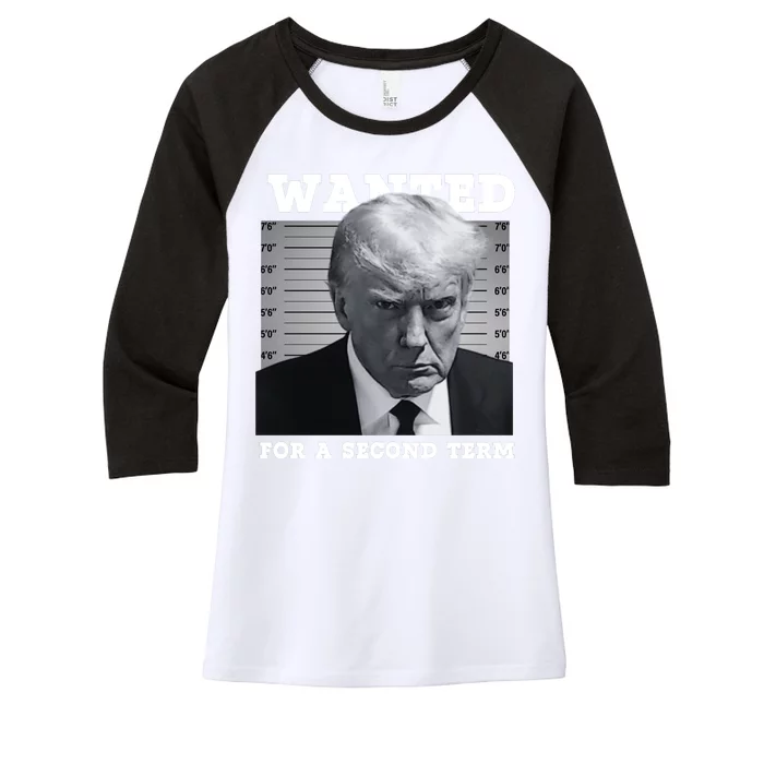 Trump Wanted For A Second Term Women's Tri-Blend 3/4-Sleeve Raglan Shirt