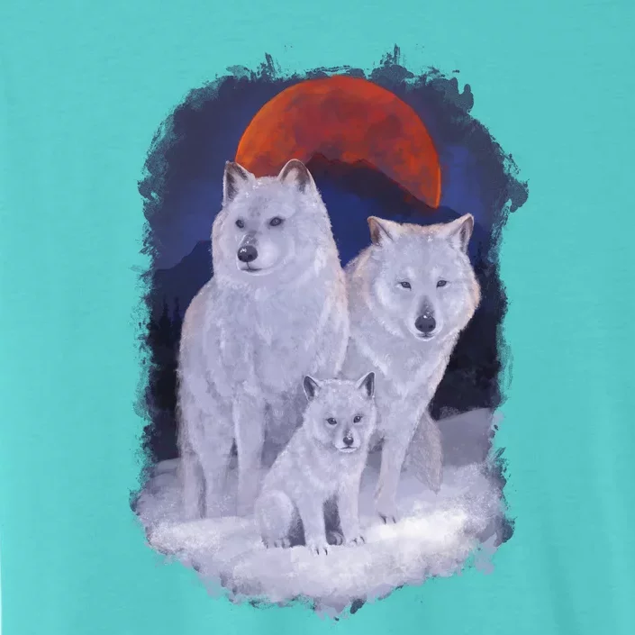 Three Wolves Family Portrait Painting ChromaSoft Performance T-Shirt