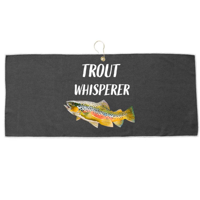 Trout Whisperer Fishing Rainbow Trout Large Microfiber Waffle Golf Towel