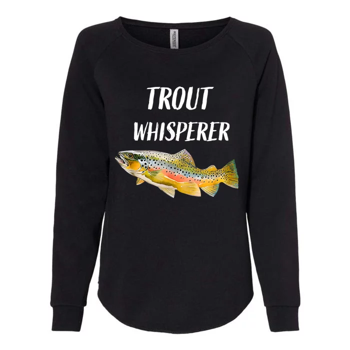 Trout Whisperer Fishing Rainbow Trout Womens California Wash Sweatshirt