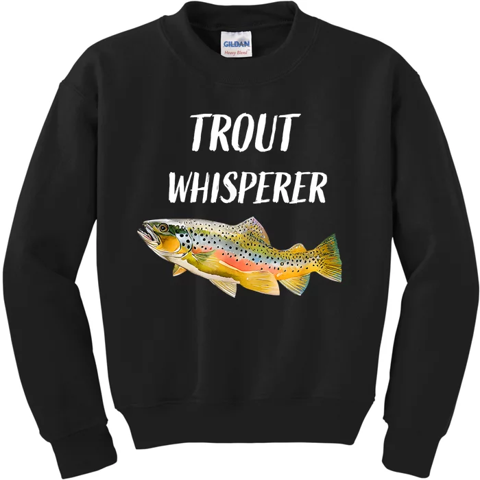 Trout Whisperer Fishing Rainbow Trout Kids Sweatshirt