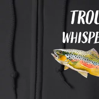 Trout Whisperer Fishing Rainbow Trout Full Zip Hoodie