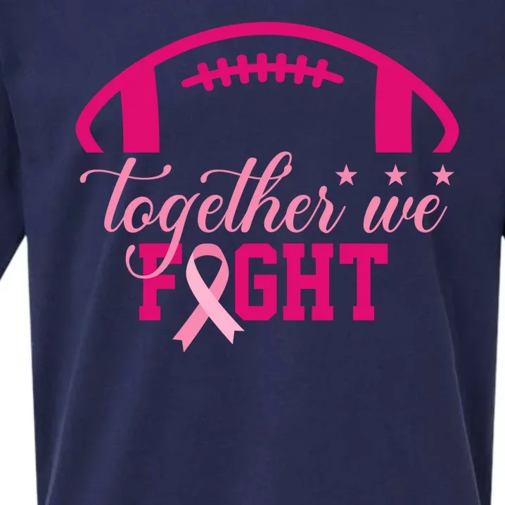 Together We Fight Breast Cancer Awareness Football Ribbon Sueded Cloud Jersey T-Shirt