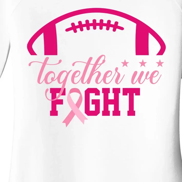 Together We Fight Breast Cancer Awareness Football Ribbon Women's Perfect Tri Tunic Long Sleeve Shirt