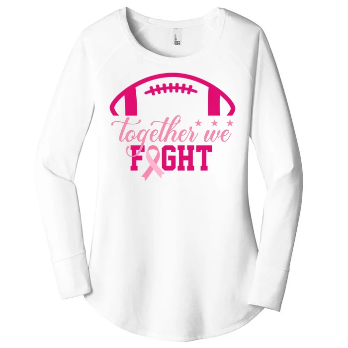 Together We Fight Breast Cancer Awareness Football Ribbon Women's Perfect Tri Tunic Long Sleeve Shirt