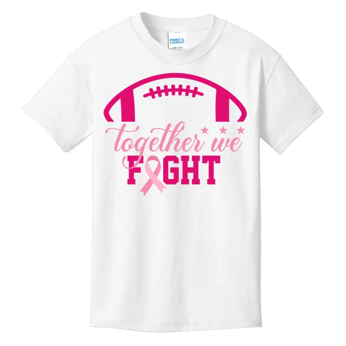 Together We Fight Breast Cancer Awareness Football Ribbon Kids T-Shirt