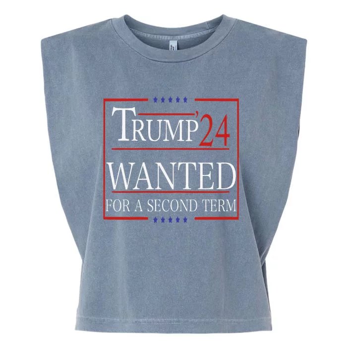 Trump Wanted For A Second Term Garment-Dyed Women's Muscle Tee