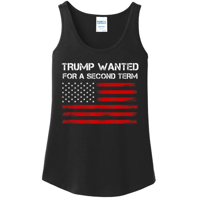 Trump Wanted For Second Term 2024 Support Trump For President Ladies Essential Tank