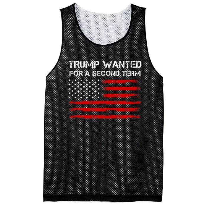 Trump Wanted For Second Term 2024 Support Trump For President Mesh Reversible Basketball Jersey Tank