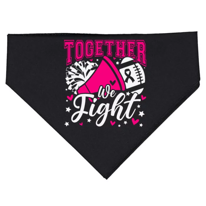 Together We Fight Breast Cancer Awareness Pink Ribbon USA-Made Doggie Bandana