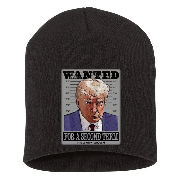 Trump Wanted For A Second Term Short Acrylic Beanie