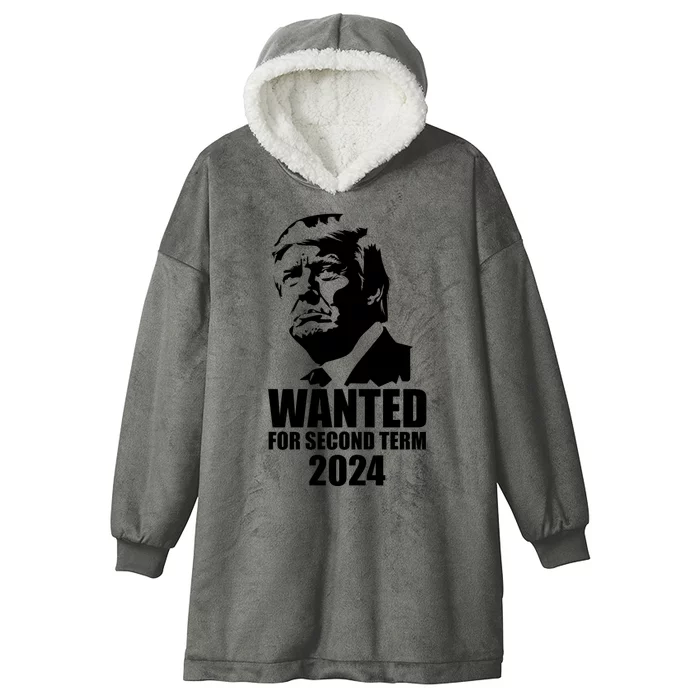 Trump Wanted For Second Term Hooded Wearable Blanket