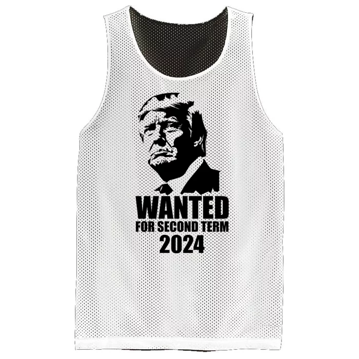 Trump Wanted For Second Term Mesh Reversible Basketball Jersey Tank