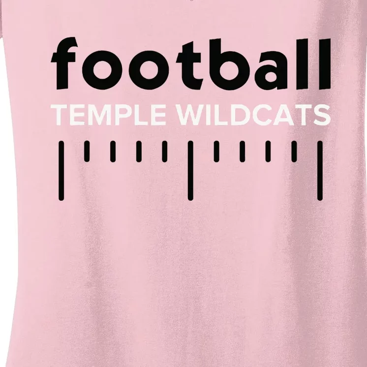 Temple Wildcats Football Lines Hs Women's V-Neck T-Shirt