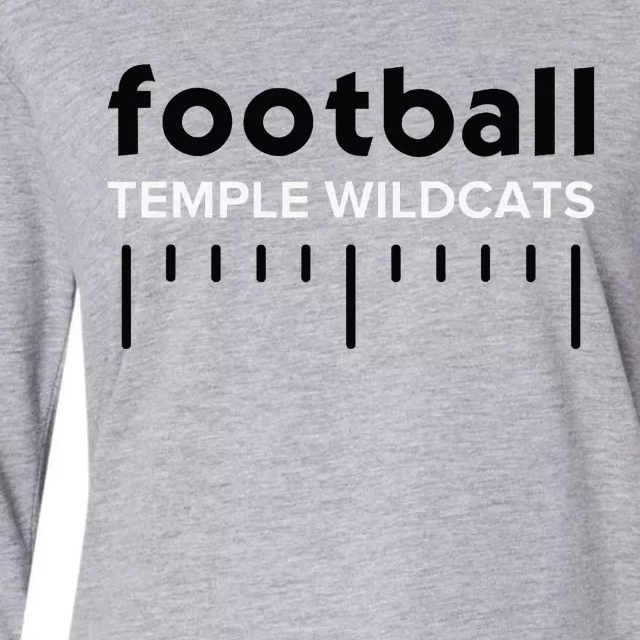 Temple Wildcats Football Lines Hs Womens Cotton Relaxed Long Sleeve T-Shirt