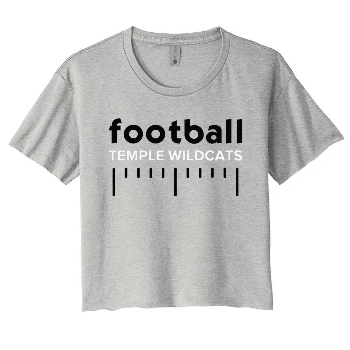 Temple Wildcats Football Lines Hs Women's Crop Top Tee