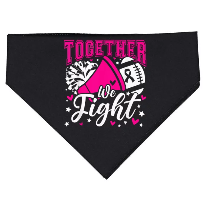 Together We Fight Breast Cancer Awareness Pink Ribbon Wo USA-Made Doggie Bandana