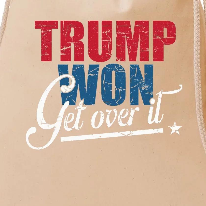 Trump Won Get Over It 2024 Election Drawstring Bag