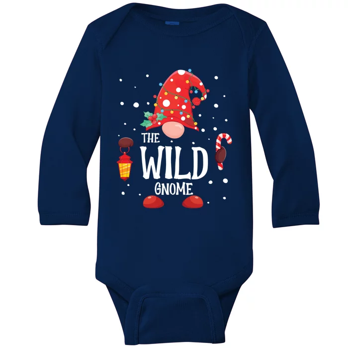 The Wild Gnome Matching Family Christmas Gnome Pajama Cool Gift Baby Long Sleeve Bodysuit