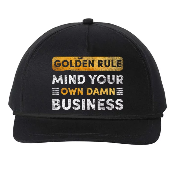 Tim Walz Golden Rule Mind Your Own Damn Business Snapback Five-Panel Rope Hat