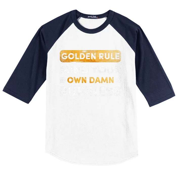 Tim Walz Golden Rule Mind Your Own Damn Business Baseball Sleeve Shirt