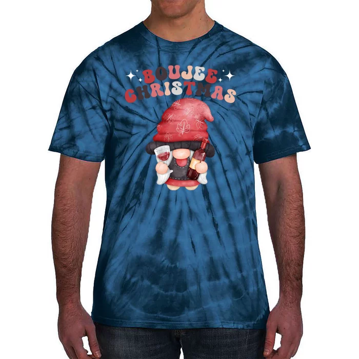 The Wine Gnome Xmas Family Matching Boujee Christmas Gnome Boojee Funny Xmas Tie-Dye T-Shirt