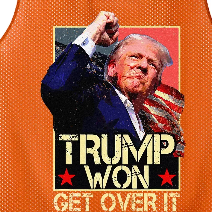 Trump Won Get Over It 2024 Mesh Reversible Basketball Jersey Tank