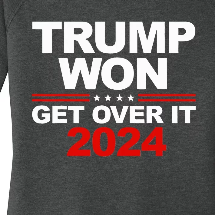 Trump Won Get Over It 2024 Patriotic Trump Red Women's Perfect Tri Tunic Long Sleeve Shirt