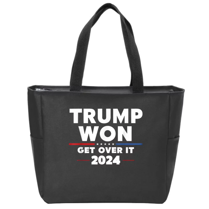 Trump Won Get Over It Patriotic Protrump Antibiden Funny Zip Tote Bag