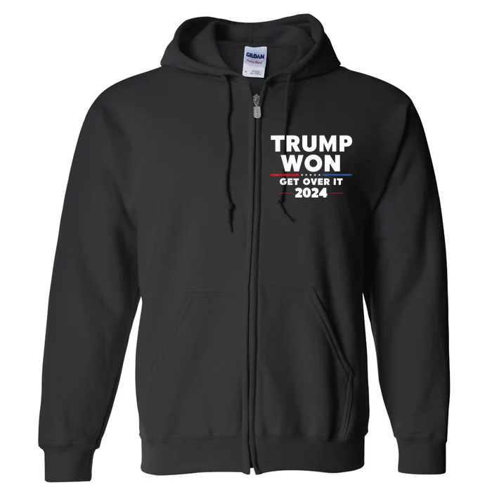 Trump Won Get Over It Patriotic Protrump Antibiden Funny Full Zip Hoodie