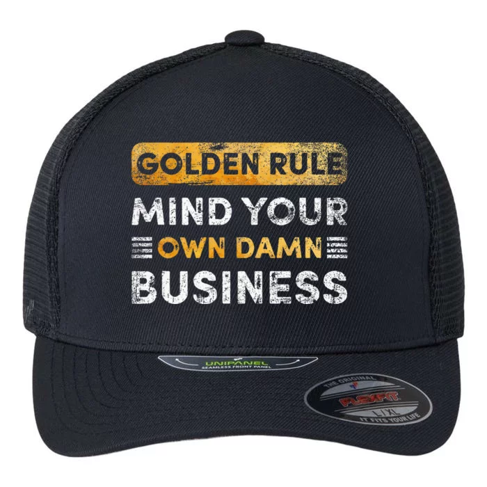 Tim Walz Golden Rule Mind Your Own Damn Business Flexfit Unipanel Trucker Cap