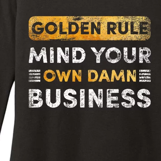 Tim Walz Golden Rule Mind Your Own Damn Business Womens CVC Long Sleeve Shirt