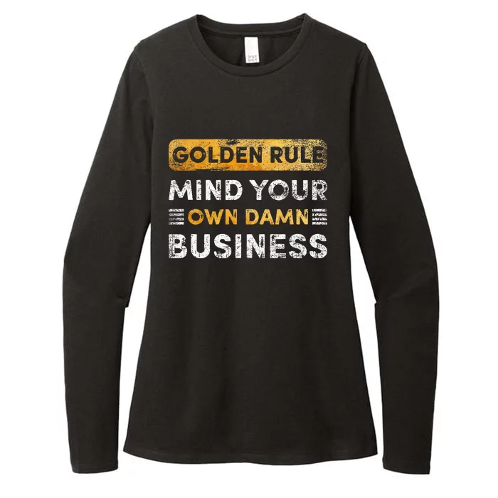 Tim Walz Golden Rule Mind Your Own Damn Business Womens CVC Long Sleeve Shirt