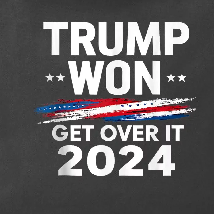 Trump Won Get Over It Patriotic Protrump Antibiden Funny Zip Tote Bag