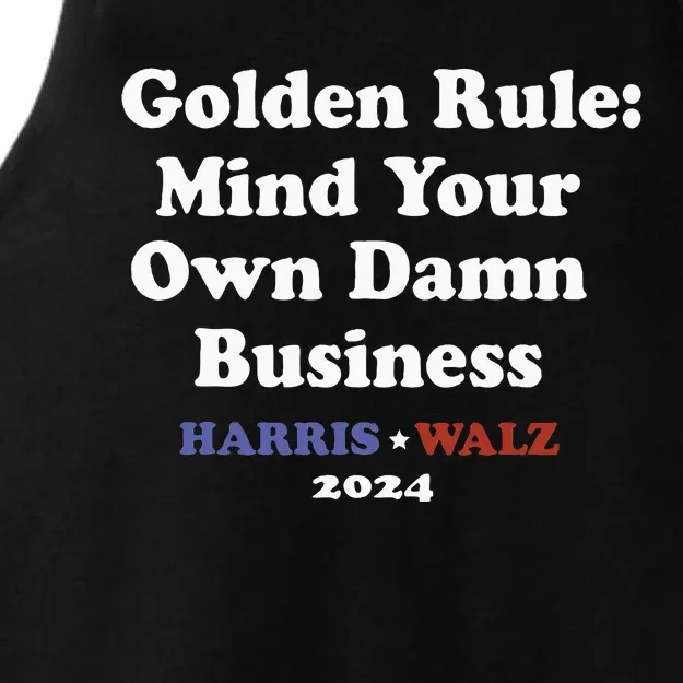 Tim Walz Golden Rule Mind Your Own Damn Business Ladies Tri-Blend Wicking Tank