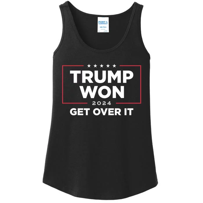 Trump Won Get Over It 2024 Trump President 47th Ladies Essential Tank