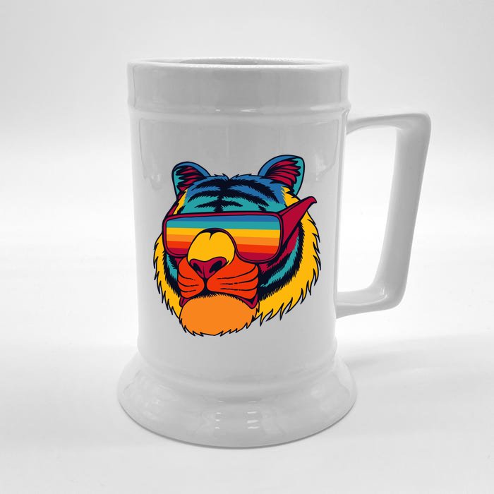 Tiger With Glasses Front & Back Beer Stein