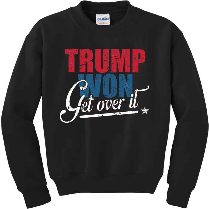 Trump Won Get Over It 2024 Election Inauguration Kids Sweatshirt