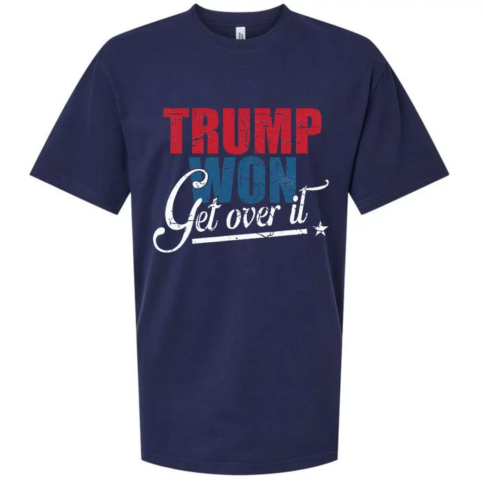 Trump Won Get Over It 2024 Election Inauguration Sueded Cloud Jersey T-Shirt