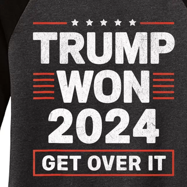 Trump Won Get Over It 2024 Pro Trump Women's Tri-Blend 3/4-Sleeve Raglan Shirt