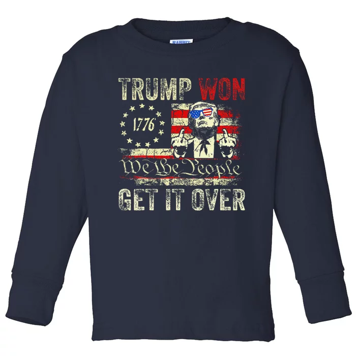 Trump Won Get Over It 2024 Toddler Long Sleeve Shirt