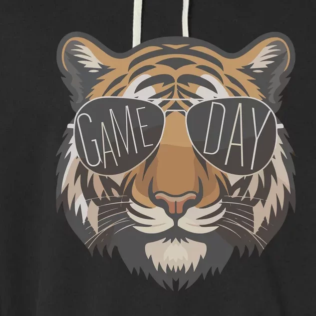 Tigers With Game Day Glasses Game Day Mascot Garment-Dyed Fleece Hoodie