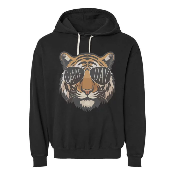 Tigers With Game Day Glasses Game Day Mascot Garment-Dyed Fleece Hoodie