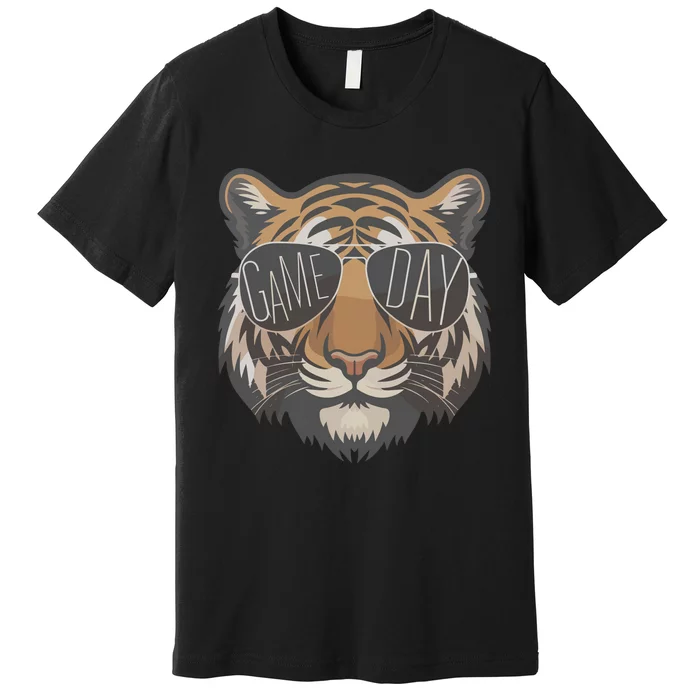 Tigers With Game Day Glasses Game Day Mascot Premium T-Shirt